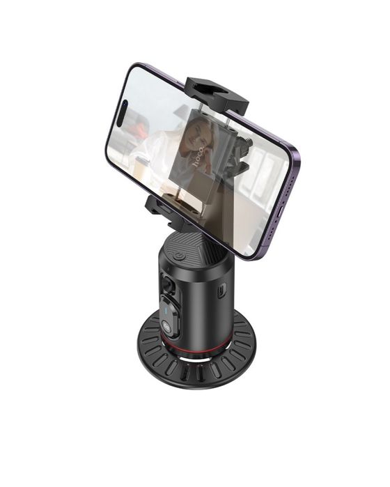 Suport Selfie Hoco cu Telecomanda Bluetooth Rotativ 360 Detectie Fata