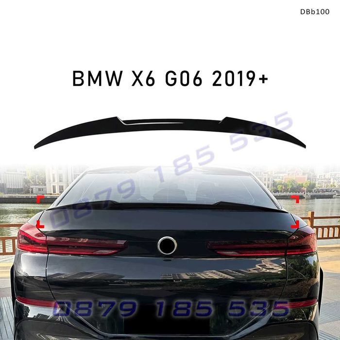 Заден спойлер за багажник за BMW X6 G06 2019+ черен гланц DBb100 тунинг лип бмв х6