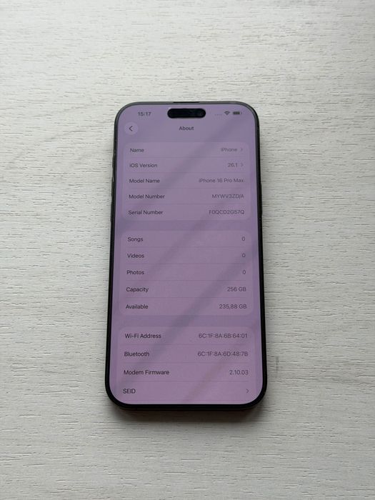 iPhone 16 Pro Max 256 Gb Black Titanium