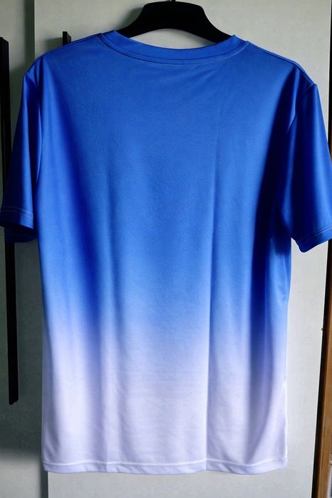 Vand bluza cu maneca scurta de barbati albastru cu alb marime S