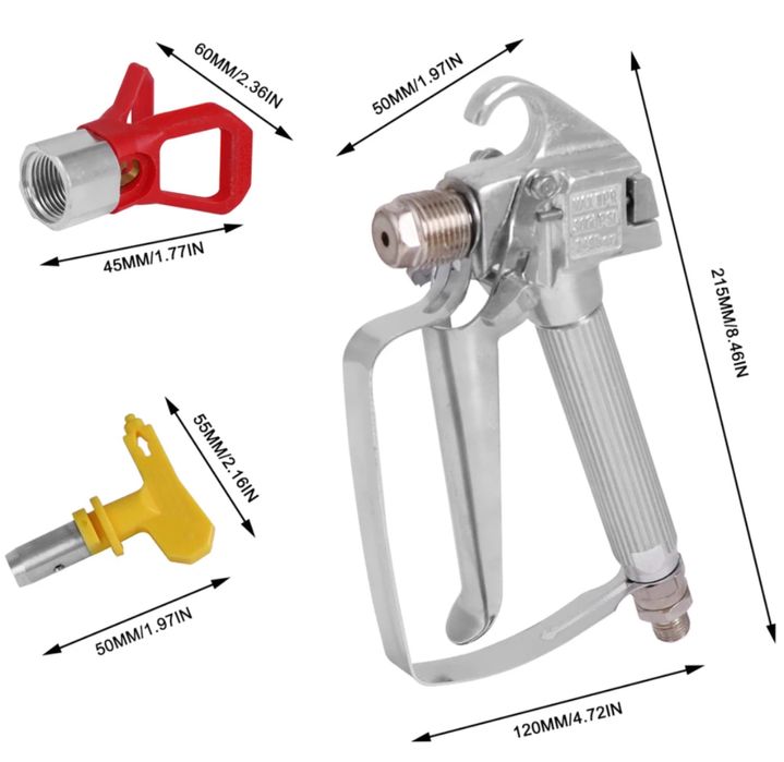 Пистолет за безвъздушно боядисване с държач и дюза Graco,Wagner!