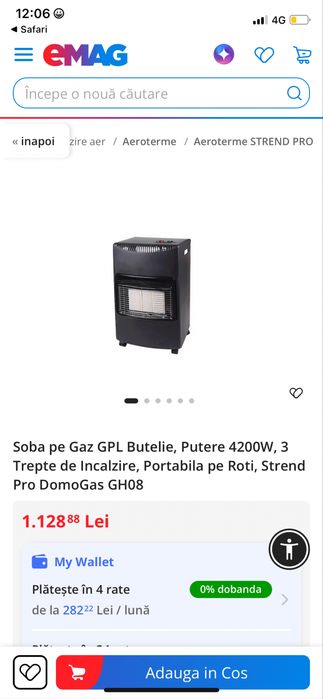 Soba portabila pe gaz!