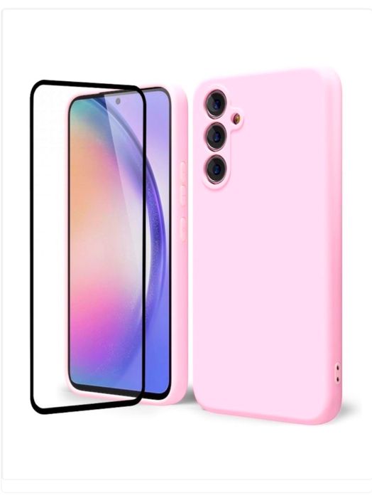 Husa Glow Interio Alcantara si Folie Sticla Samsung S21/S23/S24/S25 FE