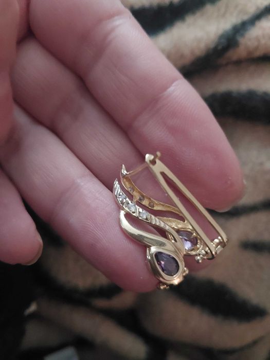 Златна висулка 18 кр. Бяло злато Цитрин