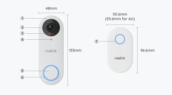 ,,Reolink” Video Doorbell PoE(D340P)