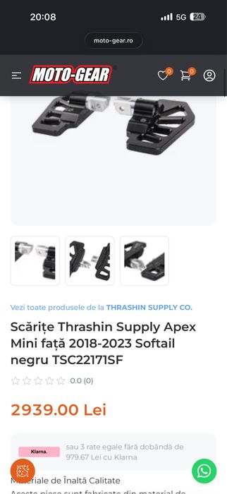 Scărițe Thrashin Supply Co. Apex Mini Negru Softail (2018-2024)