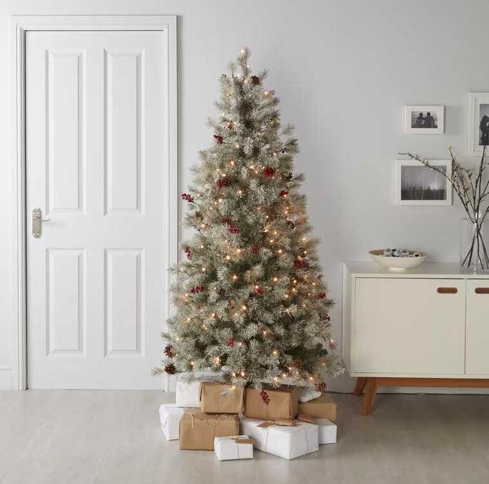 Brad Artificial Verde Nins Lumini Led Conuri Craciun 183cm Suport