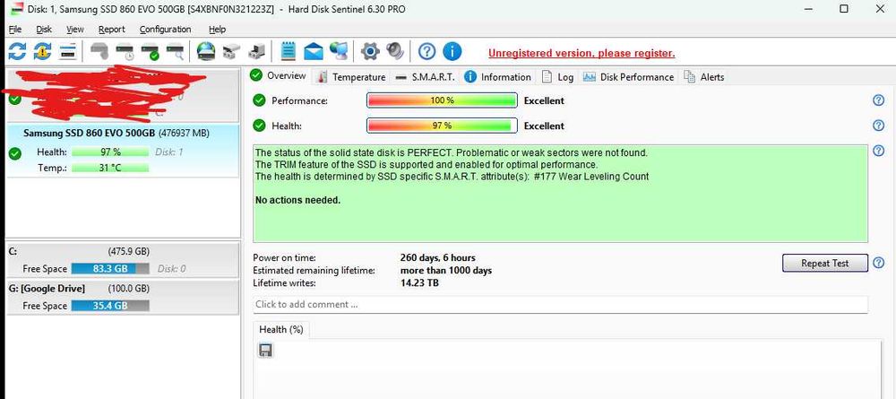 SSD Samsung 860 EVO 500 GB 2,5" SATA3