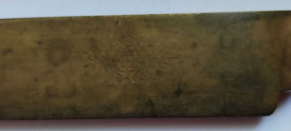 НОЖ столовый с вензелем и рукояткой из слоновой кости