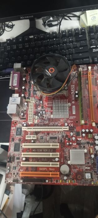 Сокет 775, комплект мать, проц, кулер и память