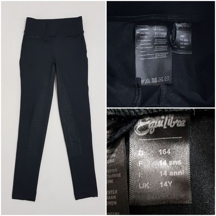 Pantaloni călărie stretch leggings echitatie Equilibre cu silicon grip