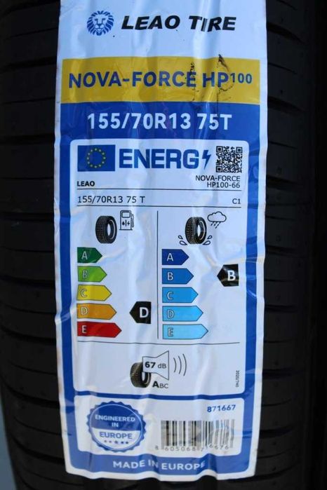 Anvelope vara noi 155/70R13 75T, LEAO, DOT 2026