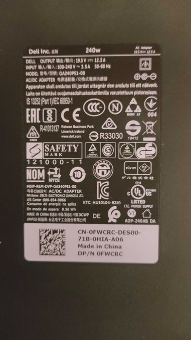 Alimentator - Incarcator Laptop Dell 19.5V 240W original
