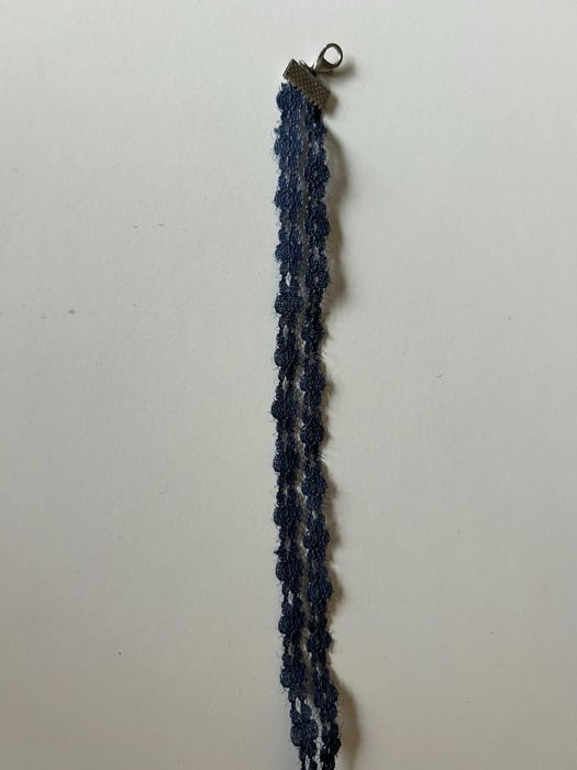 Дамски чокър - тъмносиня дантела