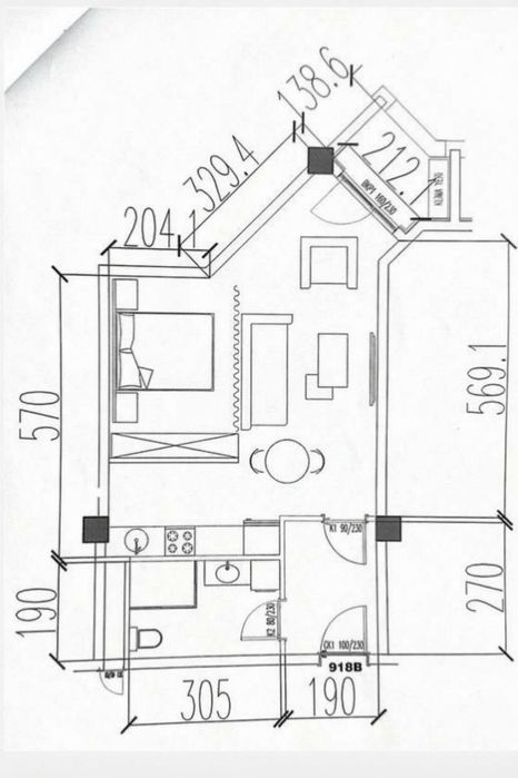 Продается 1 ком квартира, ЖК Akay City, ор-р: м. Х.Алимджан, 50м²