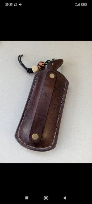 Калъф за джобно ножче от естествена кожа  ръчна изработка 
Стъпка прои