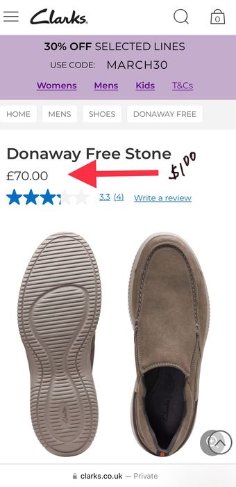 Clarks, Donaway Free. Кожаная (внутри и снаружи) обувь из США разм 40