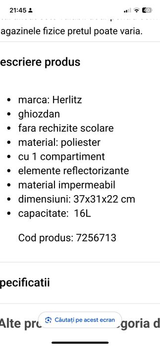 Ghiozdan școlar  Herlitz UltraLight fete
