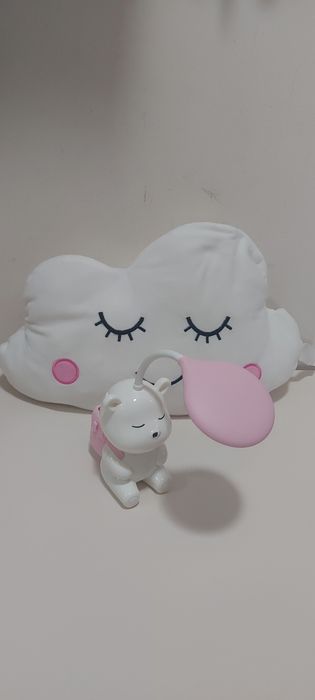 Veioza Led pentru copii ursulet roz cu incarcare USB