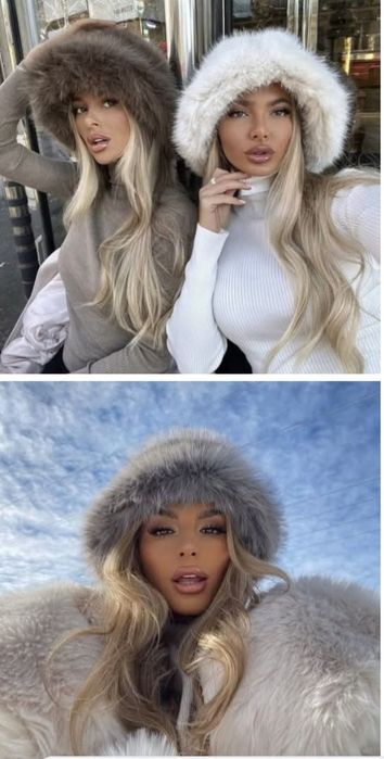 Дамска шапка с косъм