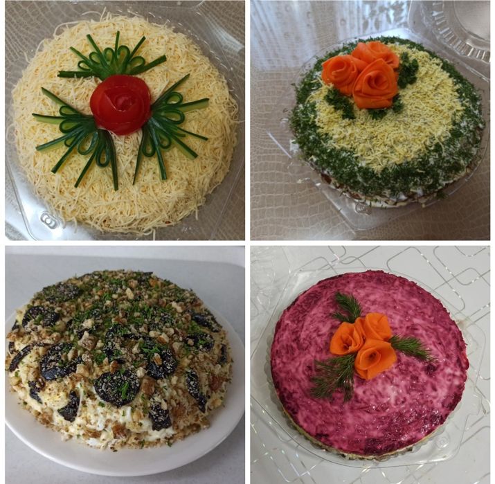 Манты, пельмени, вареники, салаты