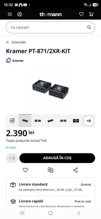 Extender Kramer PT-871/2XR-KIT 4k HDR
Kramer PT-871/2XR-KIT