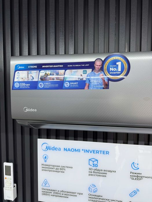 Шоу-рум Кондиционер Midea Naomi-7 Inverter Quattro | Wi-fi | Гарантия