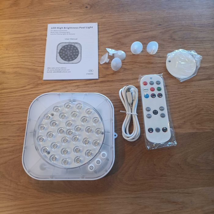 НОВО! LED осветление за басейн, акумулаторно, RGBW, с дистанционно