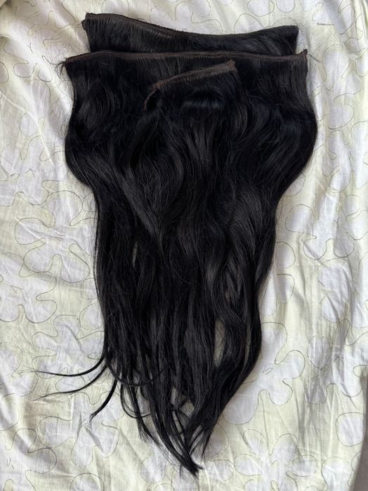 Екстеншъни черни естествен косъм