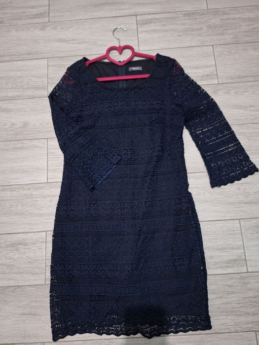Rochie elegantă din dantelă bleumarin Yessica – mărimea 38