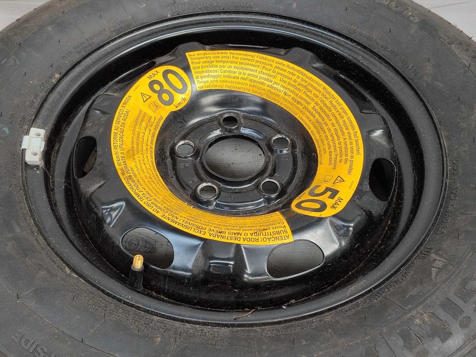 Roată de rezervă slim 5x100 185/70 R14 DOT 1118 Seat Ibiza V (KJ) (2017-2026) Cod:2Q0601027 (3D)