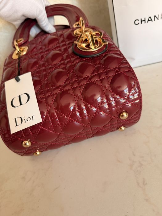 Дамска чанта Lady Dior mini cherry red