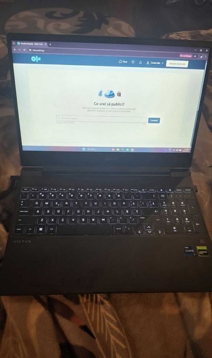 Laptop gaming HP Victus vine echipat cu GTX 1650 Super, i7 Gen 12, 16GB DDR4 și 512GB + mouse de gaming +windows 10/11 preinstalat