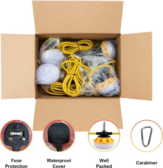 LED работна лампа 30 метра 100W, 10 вградени лампи, 5000LM, IP66