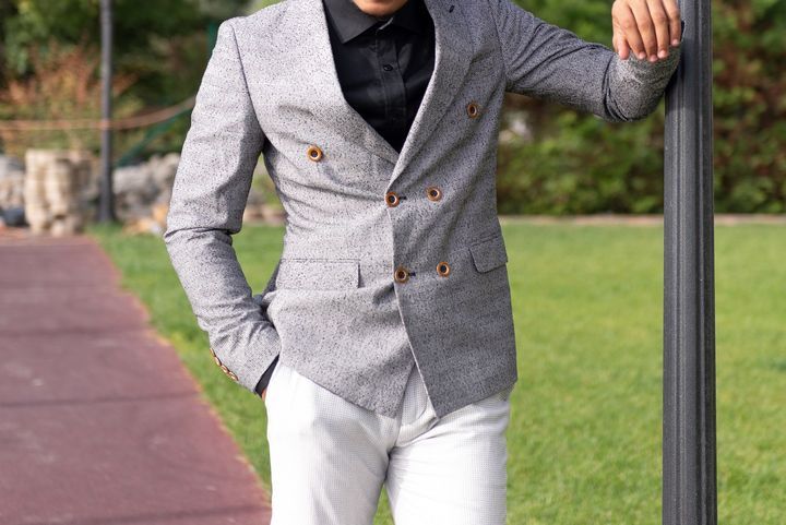 Sacou gri material rezistent