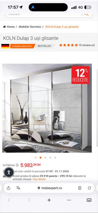 Vand dulap Mobexpert de 3 m lungime