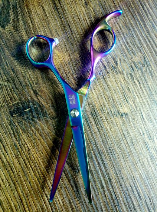 Професионални фризьорски ножици, калъф, остриета