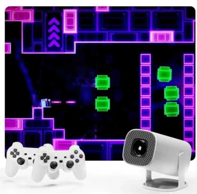Нов S40Max +64GB карта памет  Смарт проектор и игрова конзола с 35000 игри Android 11 най новият модел от вносител