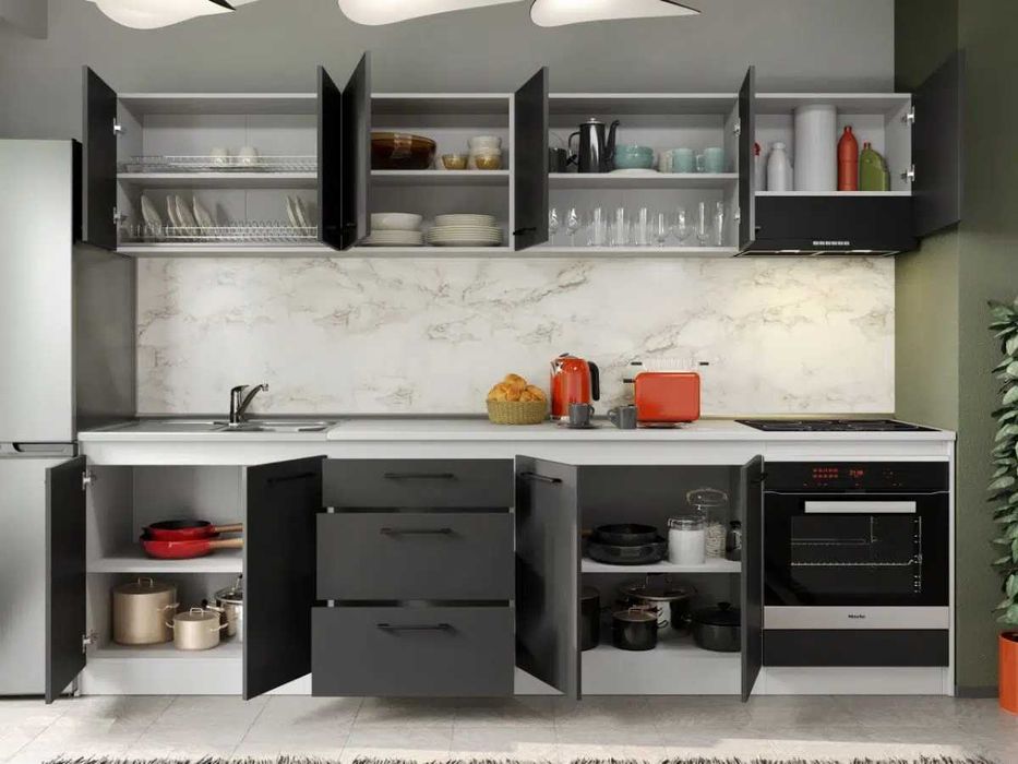 Set Mobila Bucatarie Mina Grafit 280 Gri Antracit C160