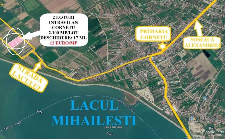 Proprietar – 2.100 mp/lot - Cornetu - Deschidere 17 ml