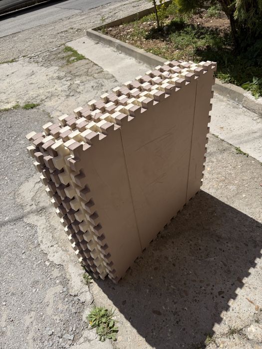 Комплект настилка за детска стая MAXIMA, 63х63х2 см, Кафяв/Бежов, 4 броя в комплект