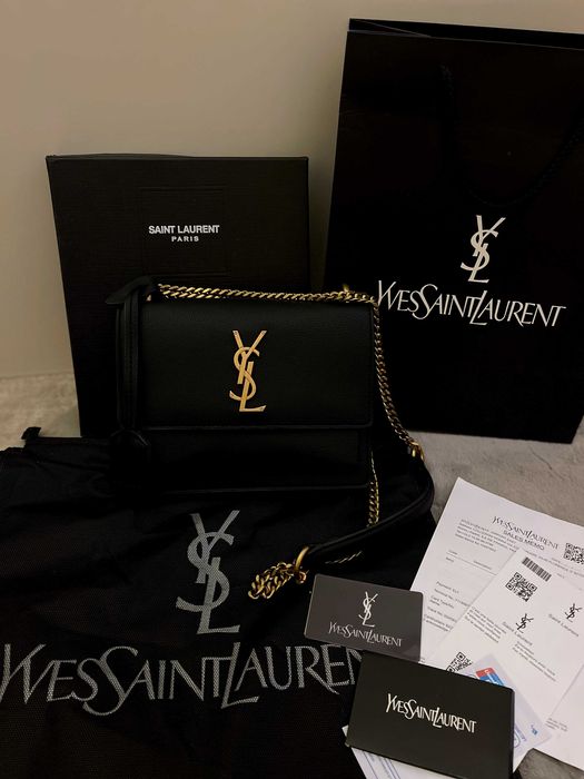 Geantă/Poșetă Yves Saint Laurent YSL Sunset black 25x17x8