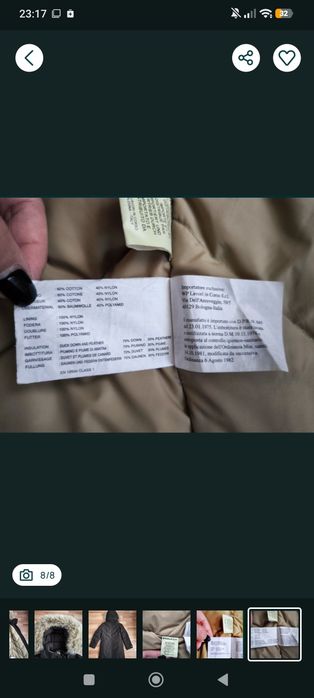 Parka copii Woolrich puf și pene 10 ani