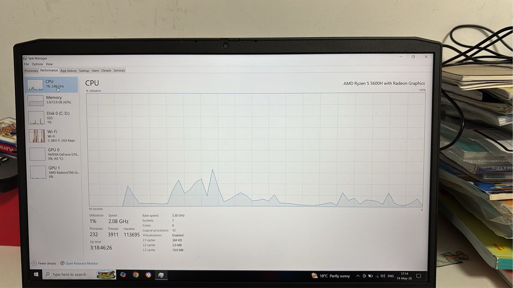 Laptop Gaming Lenovo IdeaPad – Stare nouă, Ryzen 5, 16GB RAM, GTX 1650
