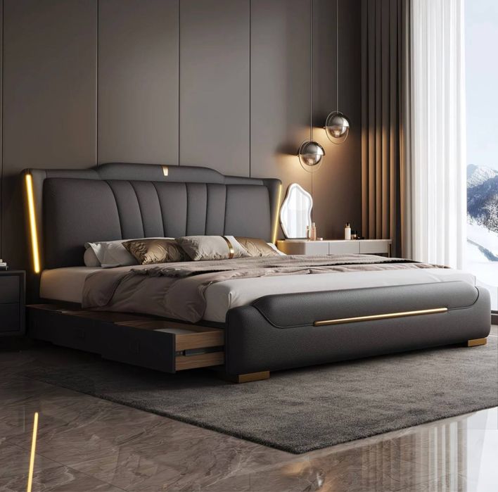 Premium Кровать с подсветкой и хранением