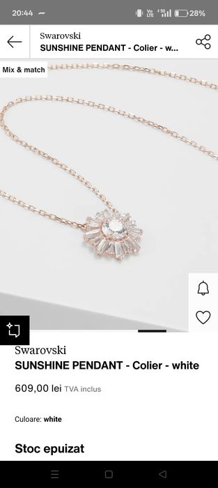 Swarovski sunshine pendant necklace