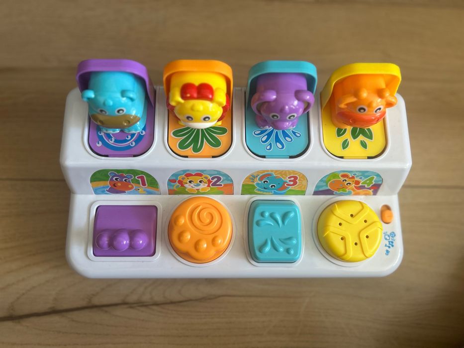Музикална играчка Playgro + Learn - Изскачащи животни, със светлини