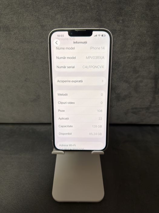 iPhone 14 - Impecabil - 128GB - Baterie 85% - FULLBOX