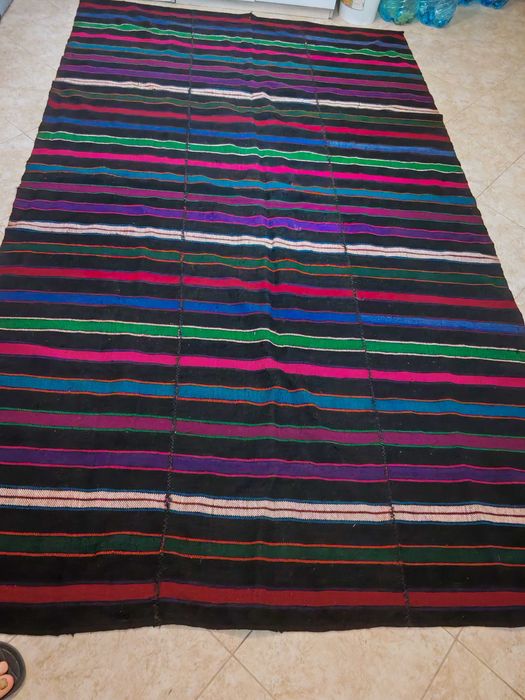 Голям Вълнен Килим Черга Ръчно Тъкан 270/160 см
