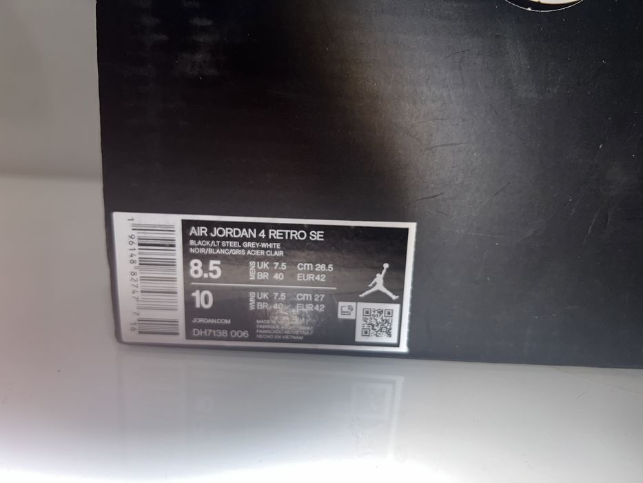 Jordan 4 black Canvas